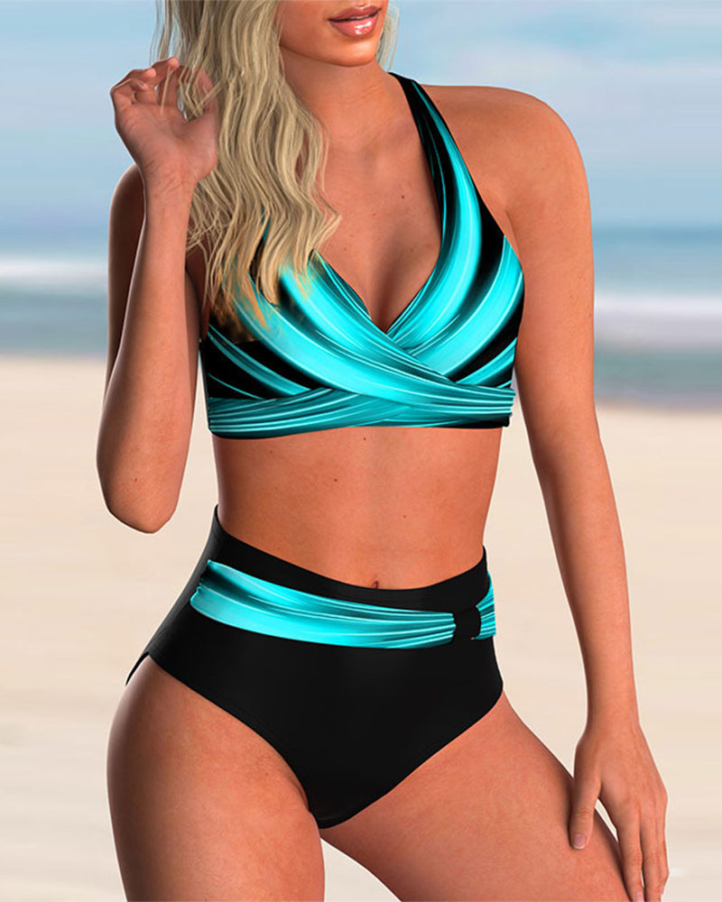 Victoria | Bikiniset met kruisdetail en print - Laatste Dag 80% Korting!