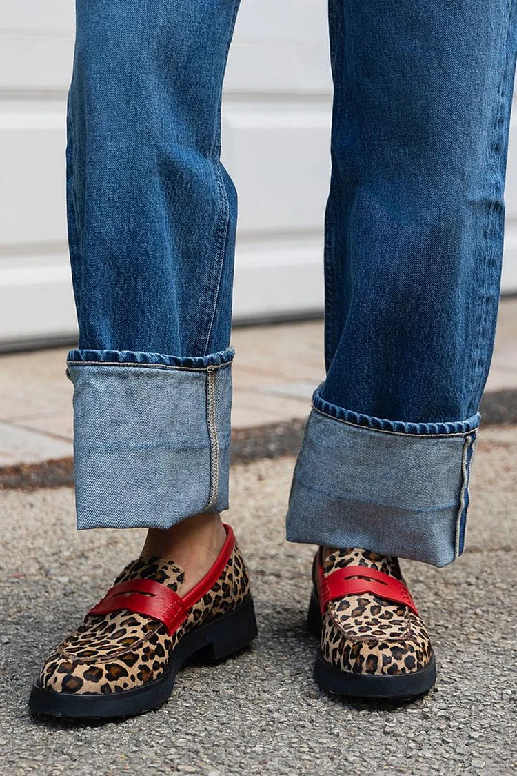 EVELIEN | COLOURBLOCK LOAFERS MET RONDE NEUS
