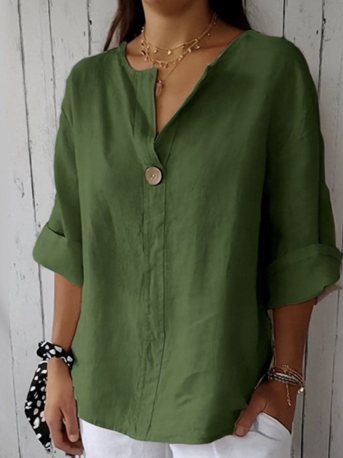 Luna™ Casual V-Hals Blouse