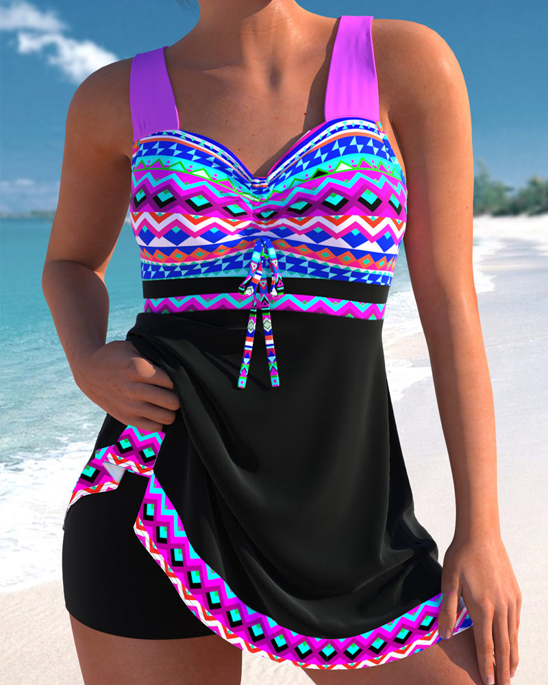 Eliza | Badpak met Vetersluiting en Accent op Taille, Camoufleert Buik - Laatste Dag 80% Korting!