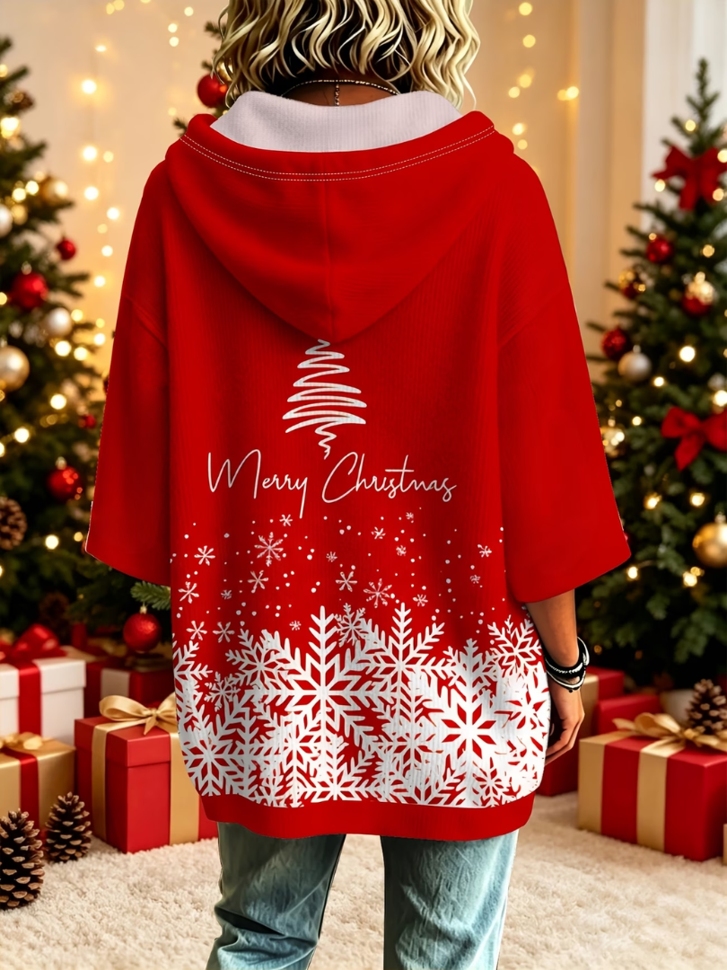 Joy | Comfortabele Kerst Gebreide Hoodie Sweater