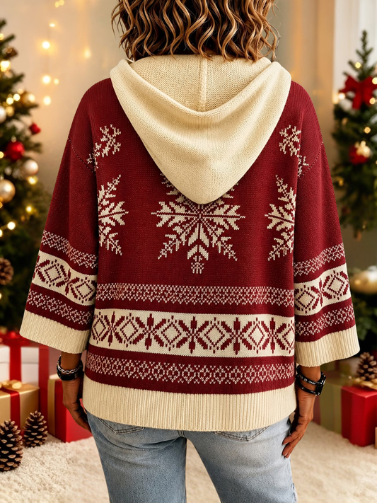 Ella | Comfortabele Kerst Gebreide Hoodie Sweater