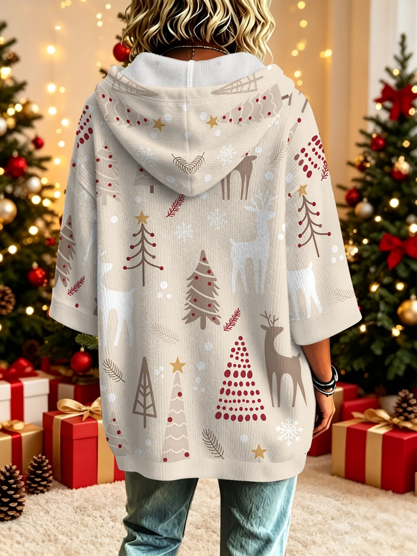 Olivia | Comfortabele Kerst Gebreide Hoodie Sweater