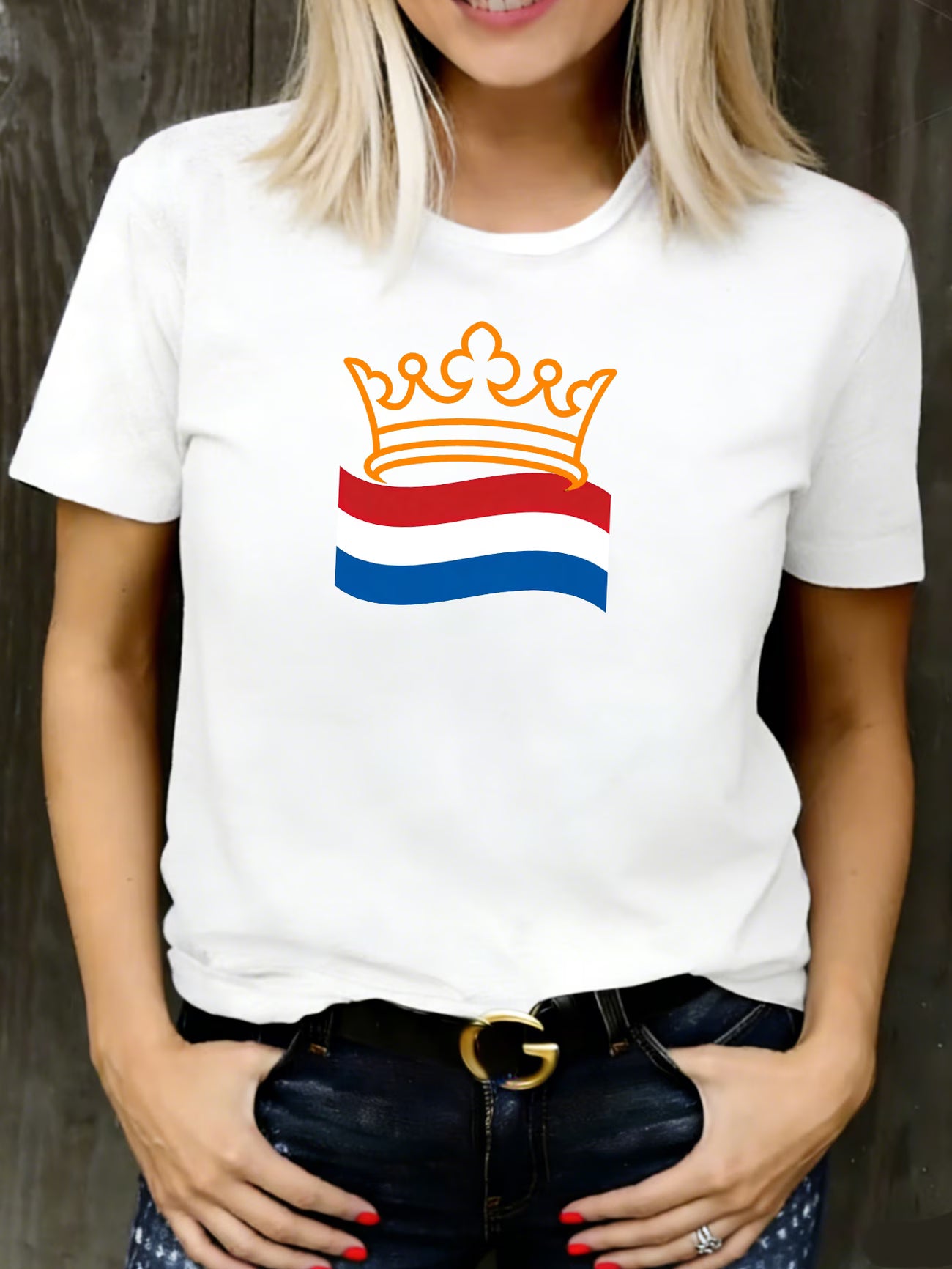 Jongman | Koningsdag Kroon & Vlag T-Shirt