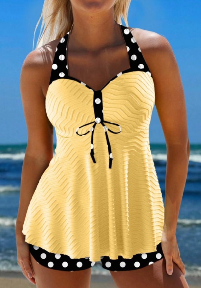 Ana – Witte Tankini met Polkadots I Laatste dag 80% korting!