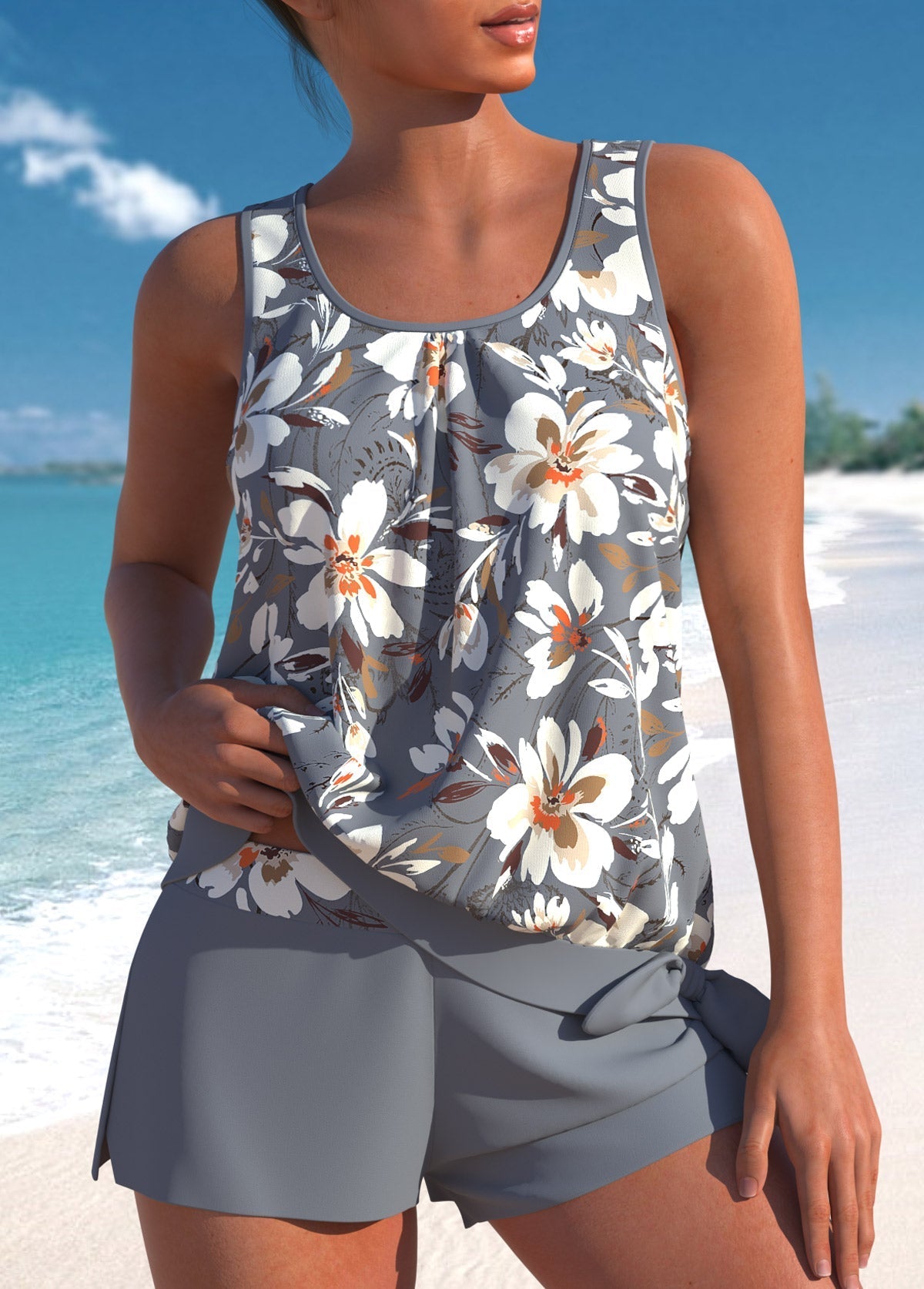 Elegante High Waist Tankini met Tropische Print I Laatste dag 80% korting!