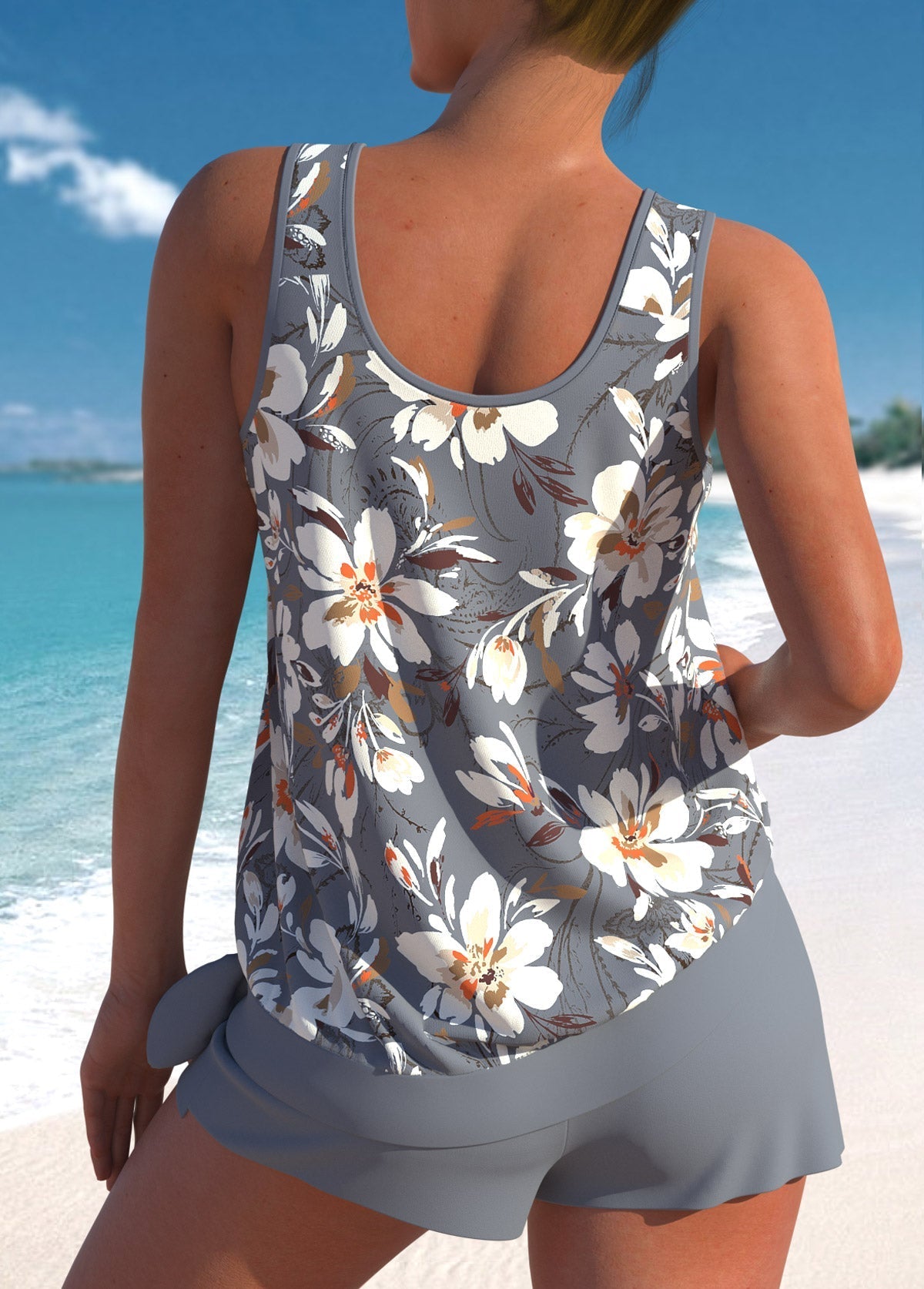 Elegante High Waist Tankini met Tropische Print I Laatste dag 80% korting!