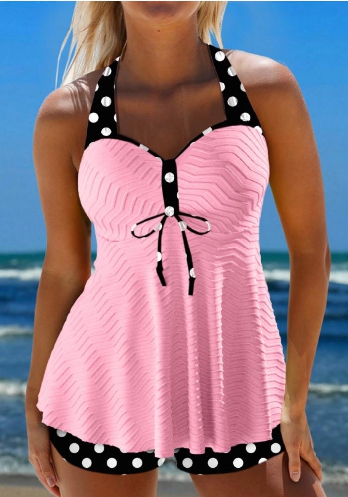 Ana – Witte Tankini met Polkadots I Laatste dag 80% korting!