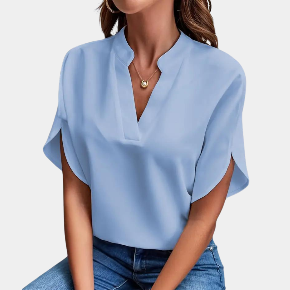 Aiva - Dames zomerblouse met korte mouw