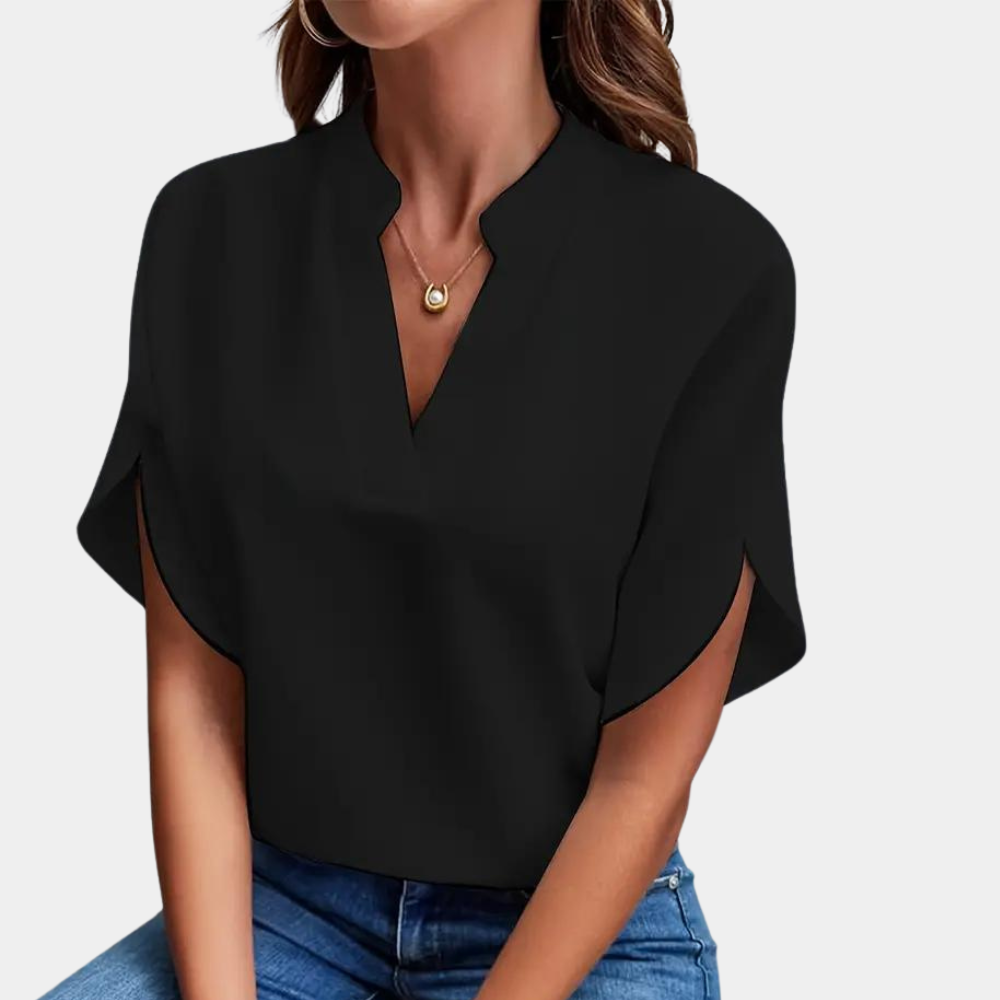 Aiva - Dames zomerblouse met korte mouw
