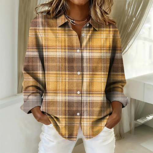 Femke – Geruite blouse van katoenmix