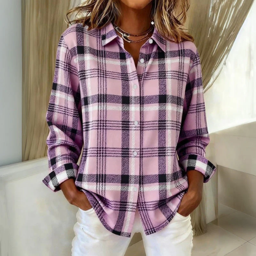 Lotte – Zachte blouse met klassiek ruitpatroon