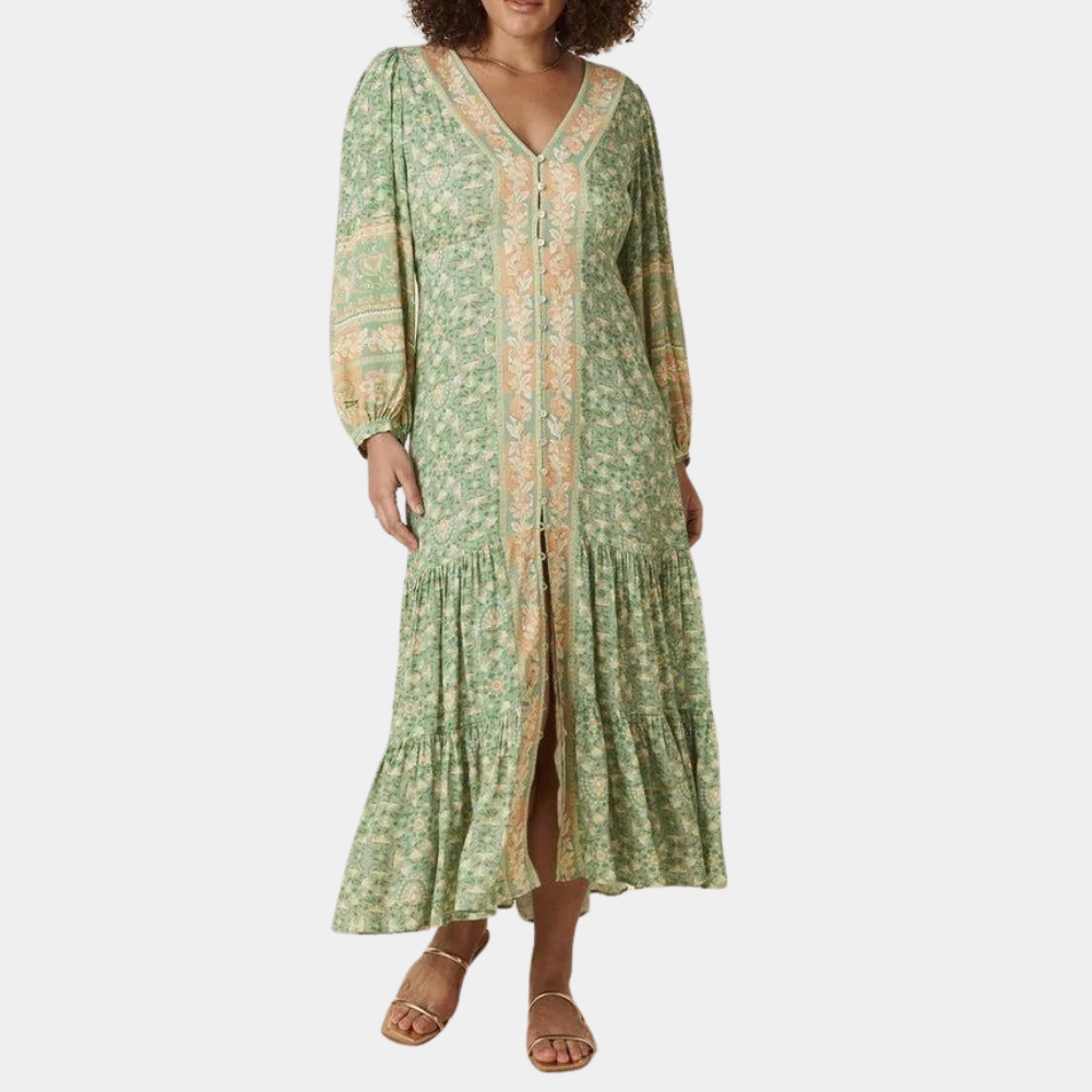 Elvira - Lange damesjurk met knopen voor de zomer