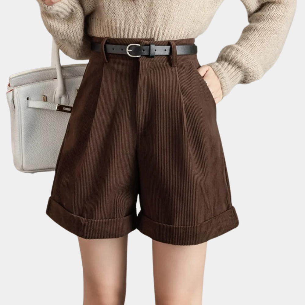 Elmeena - Comfortabele corduroy damesshort voor de zomer