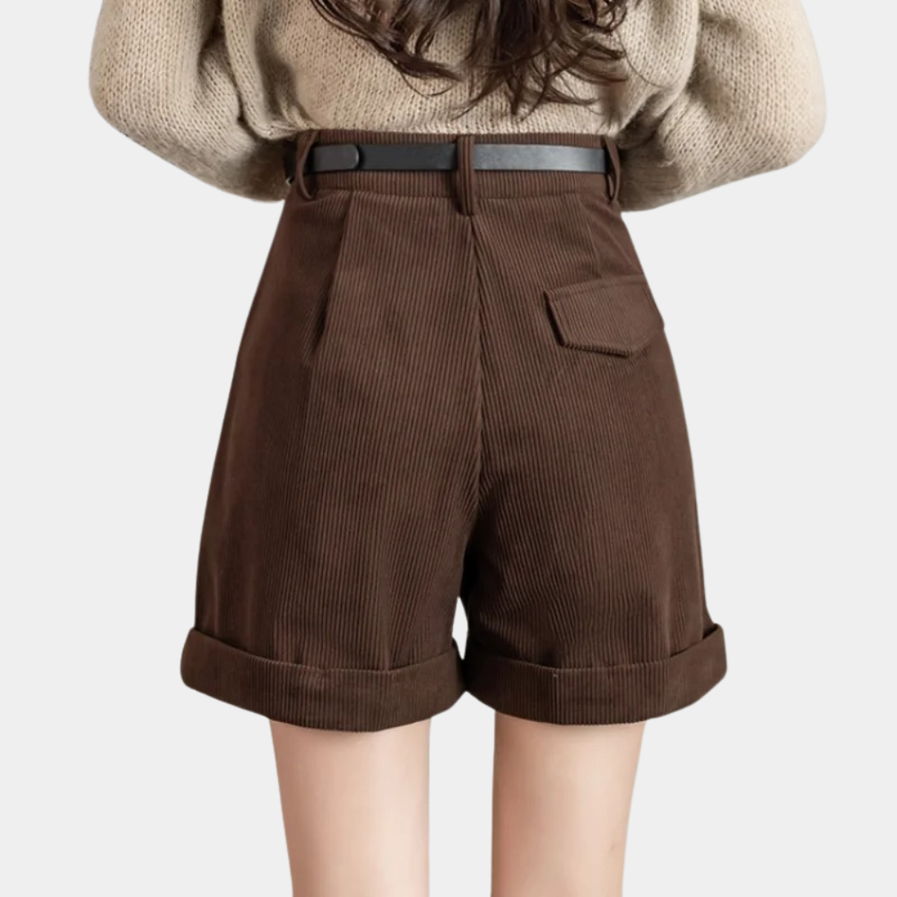 Elmeena - Comfortabele corduroy damesshort voor de zomer