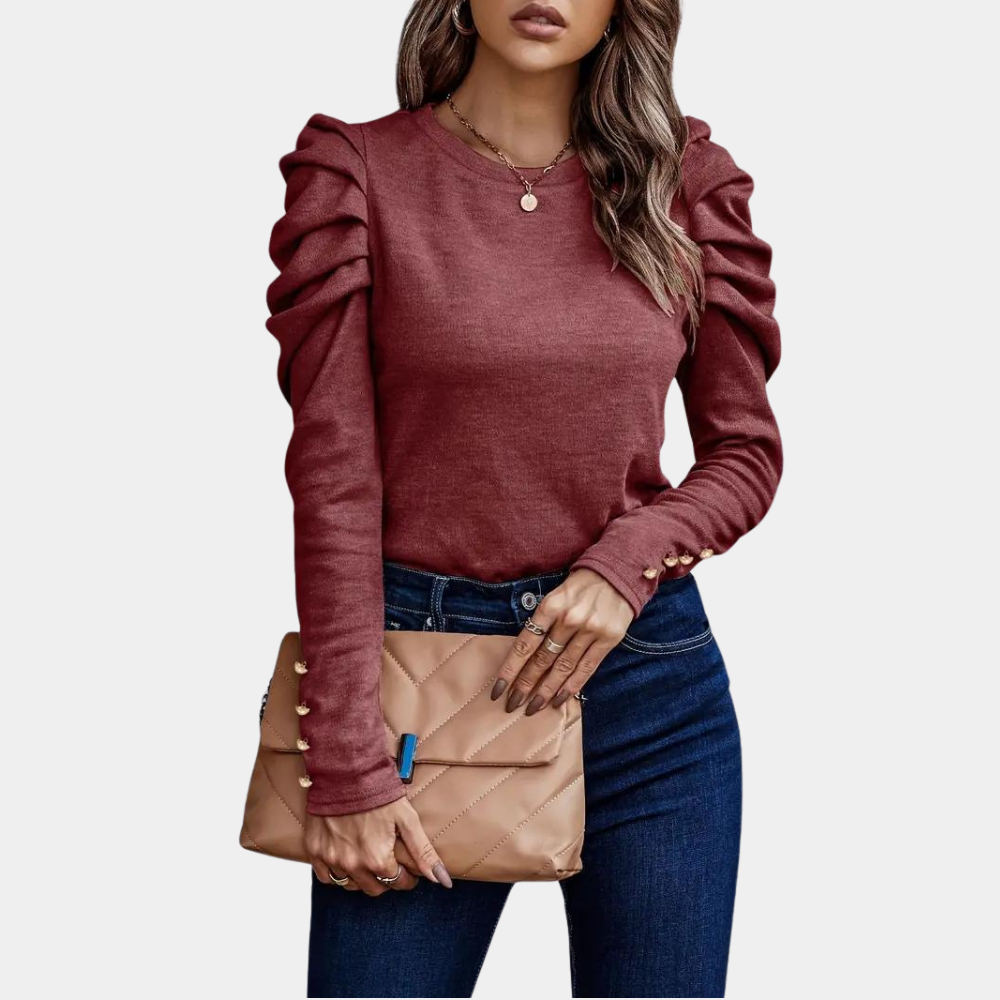 Aimee - Luchtige damesblouse met pofmouwen voor de zomer