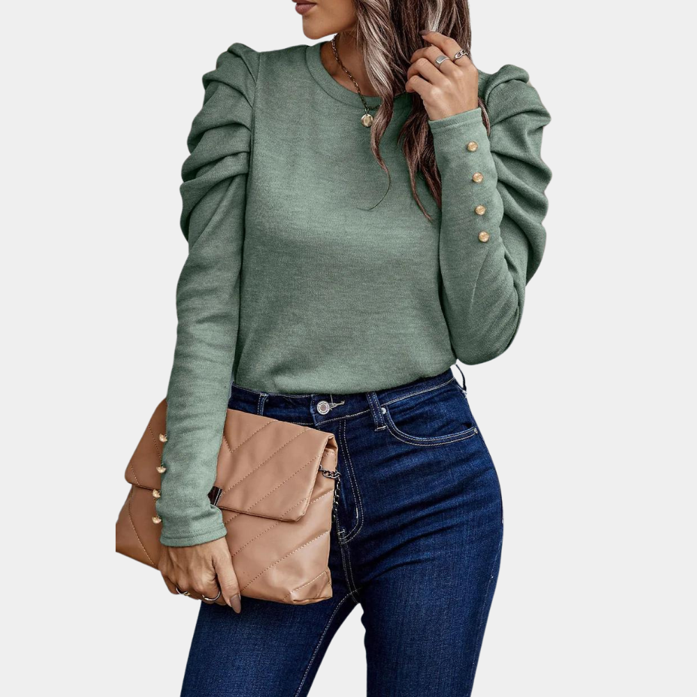 Aimee - Luchtige damesblouse met pofmouwen voor de zomer