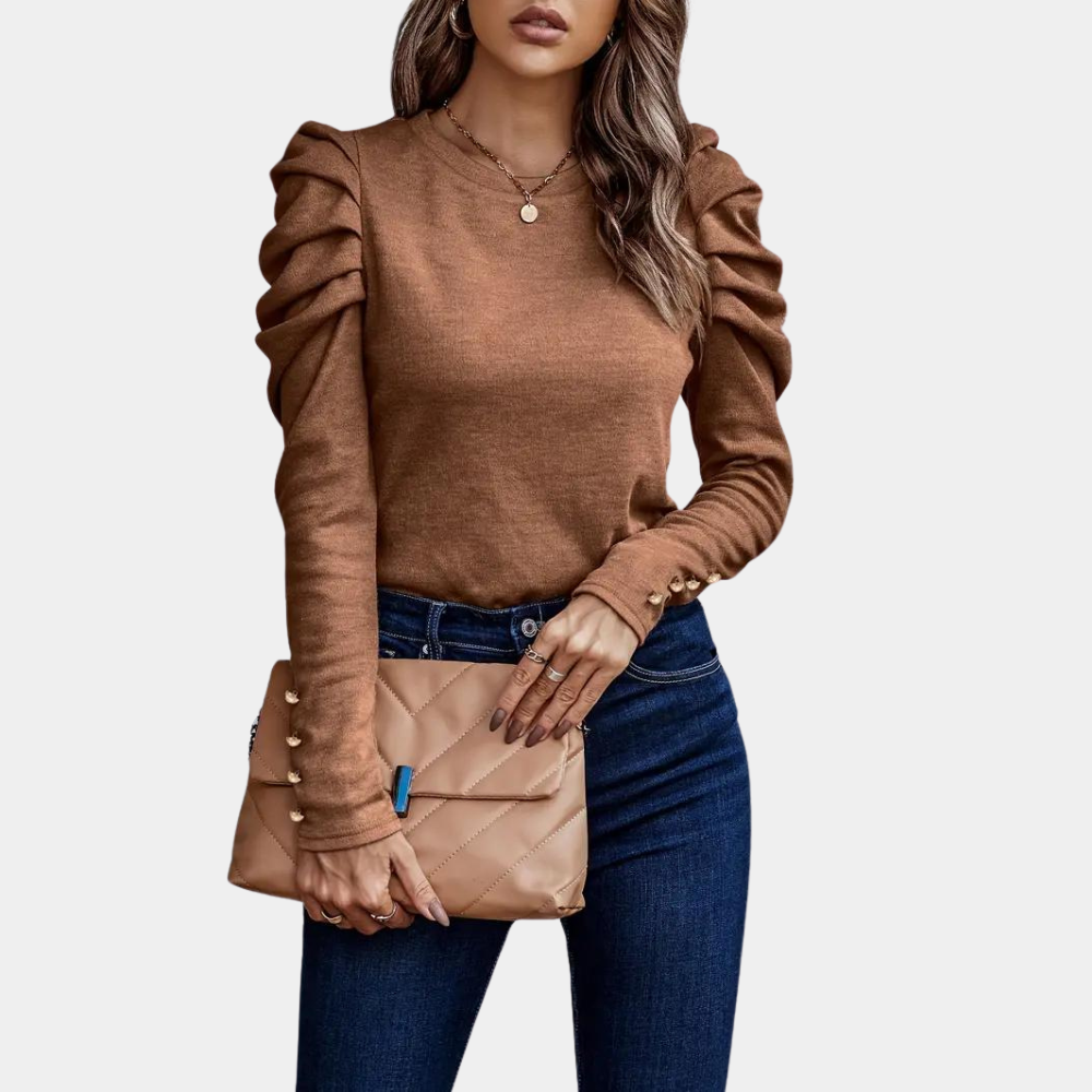 Aimee - Luchtige damesblouse met pofmouwen voor de zomer