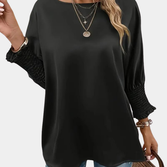 Zuzanka - Eenvoudige damesblouse met ronde hals voor de zomer