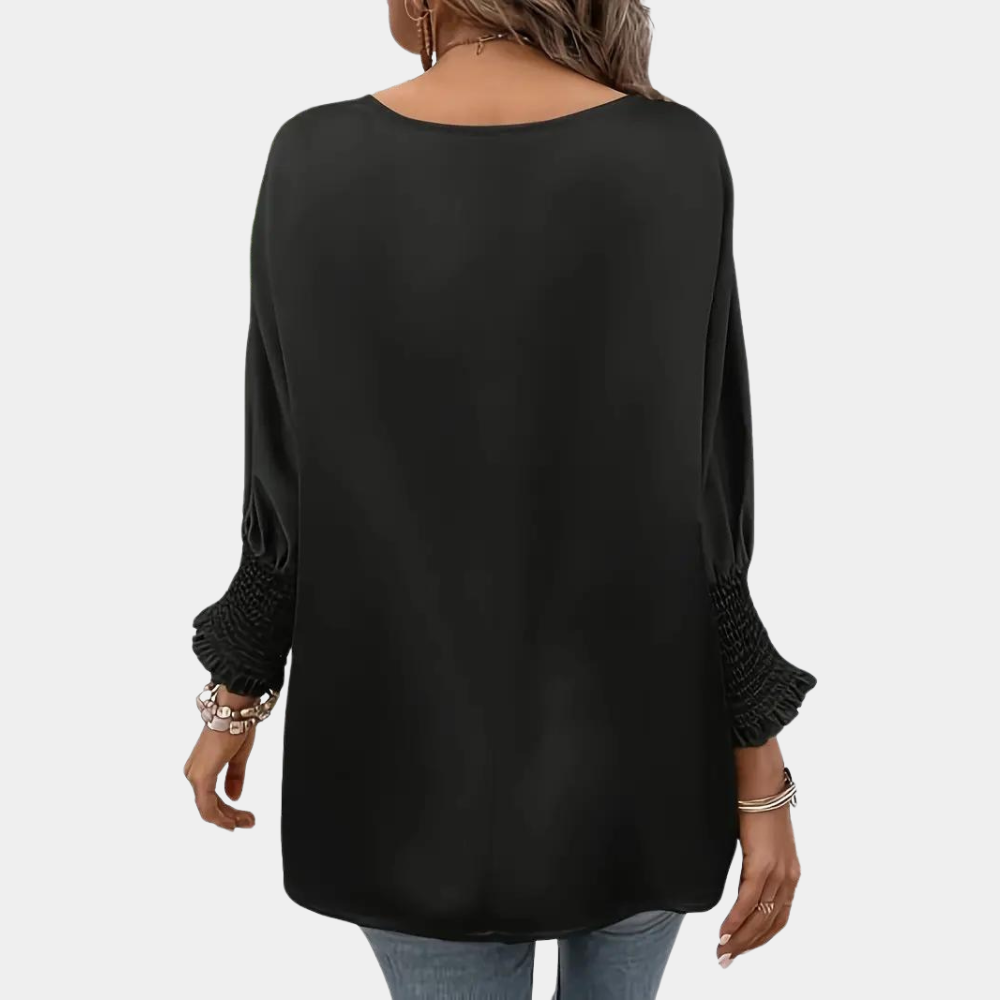 Zuzanka - Eenvoudige damesblouse met ronde hals voor de zomer