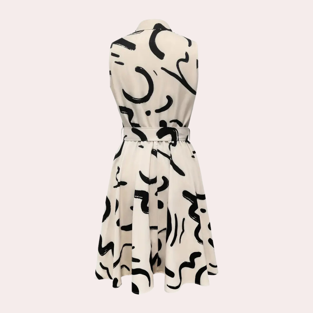 Jolanta - Luchtige zomerse damesjurk met abstracte print