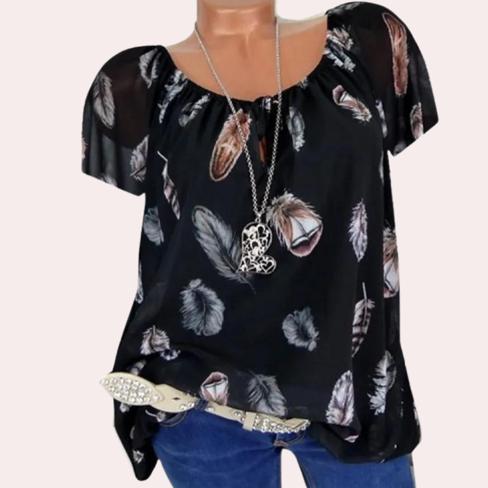 Gemakkelijke en losvallende damesblouse voor de zomer