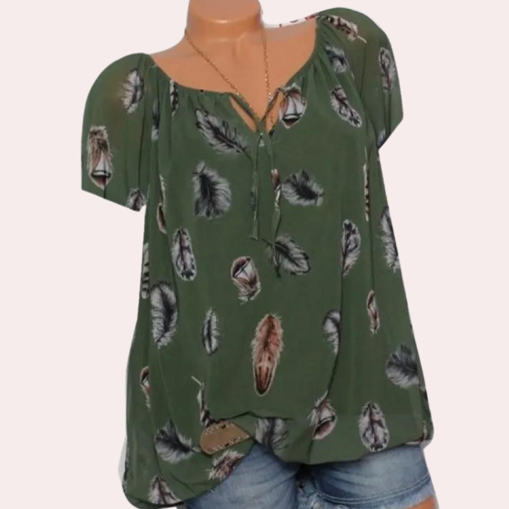 Gemakkelijke en losvallende damesblouse voor de zomer