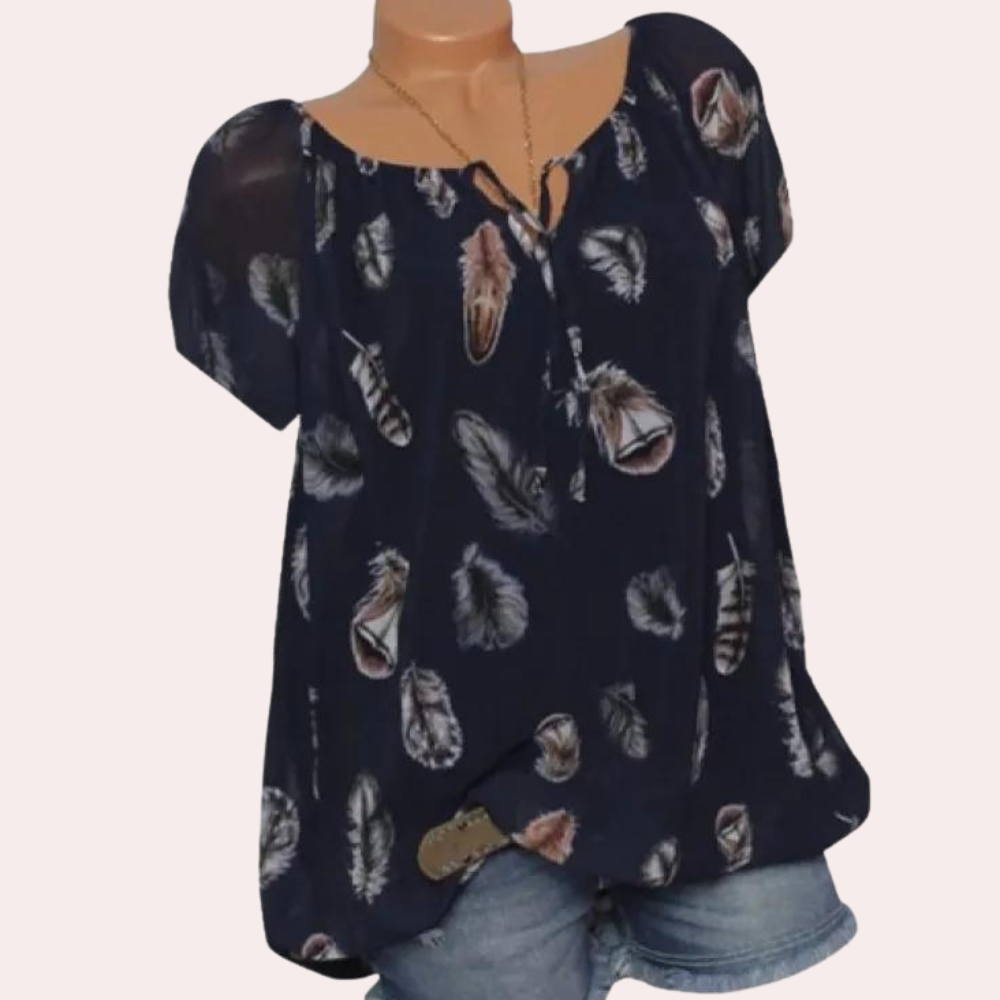 Gemakkelijke en losvallende damesblouse voor de zomer