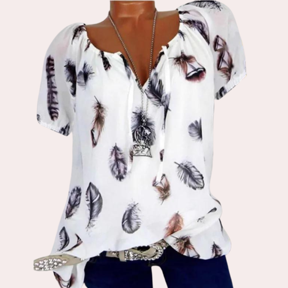 Gemakkelijke en losvallende damesblouse voor de zomer