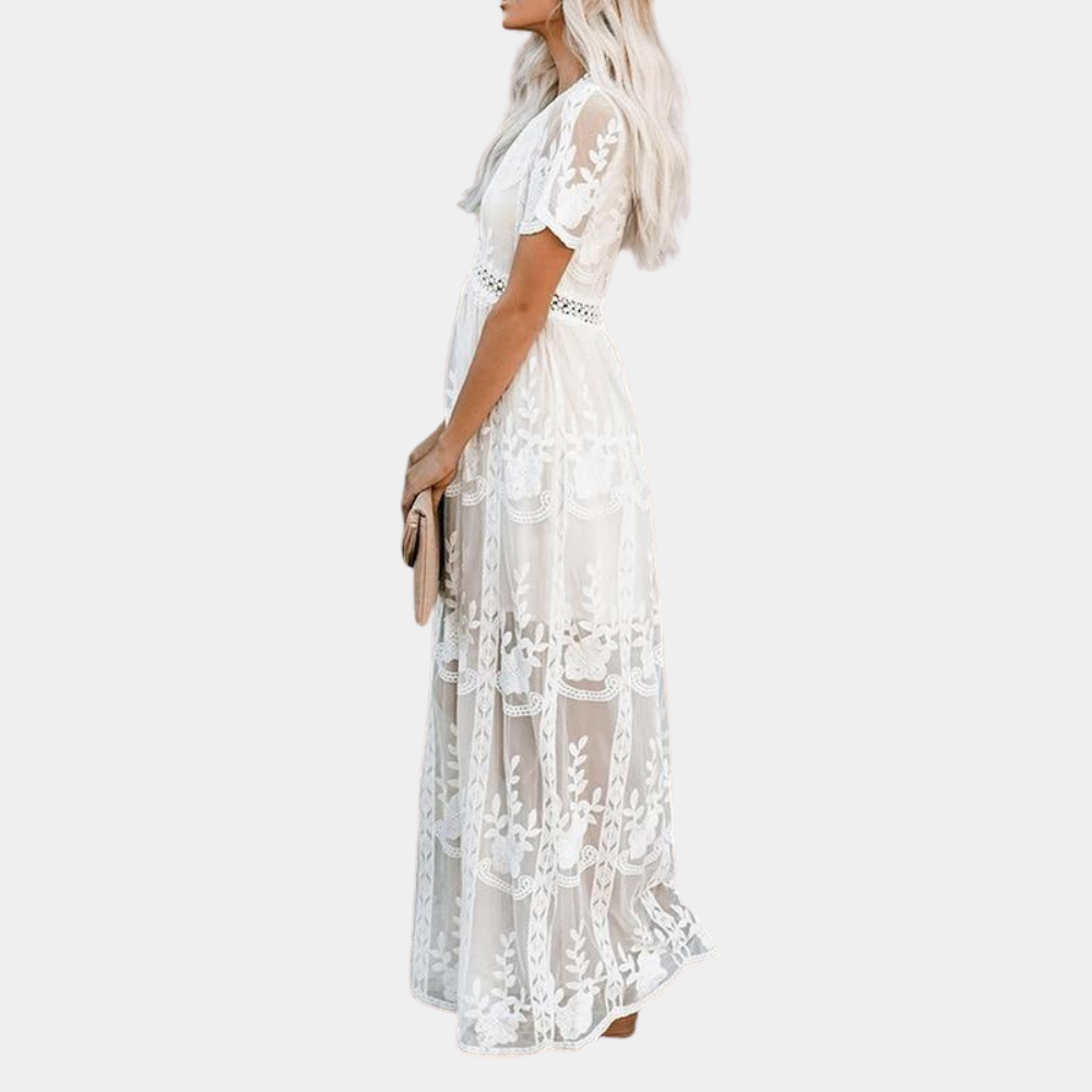 Elegante en lange kanten zomerjurk voor dames