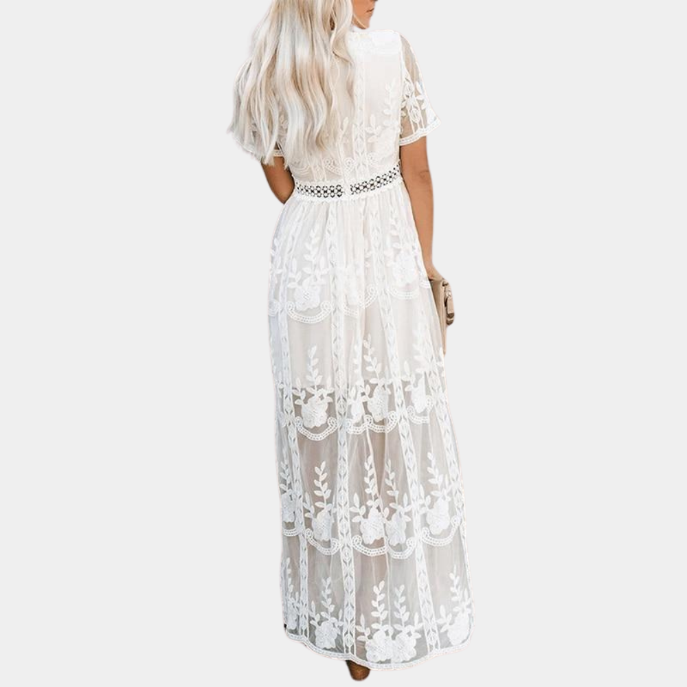 Elegante en lange kanten zomerjurk voor dames
