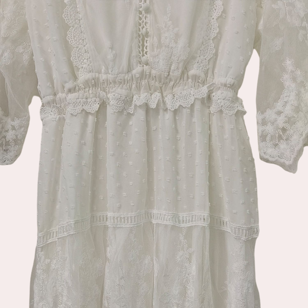 Elegante en klassieke kanten zomerjurk voor dames