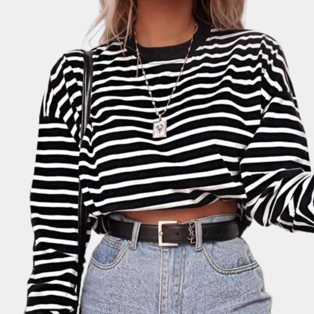 Damestop met lange mouwen - Zomerse Stijl