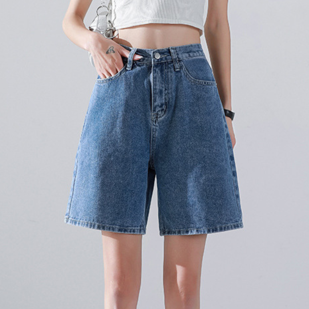 Liesel - Trendy Rechte Denim Shorts voor Dames - Zomereditie