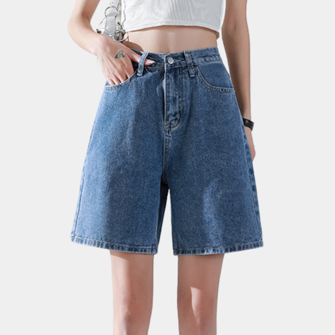 Liesel - Trendy Rechte Denim Shorts voor Dames - Zomereditie