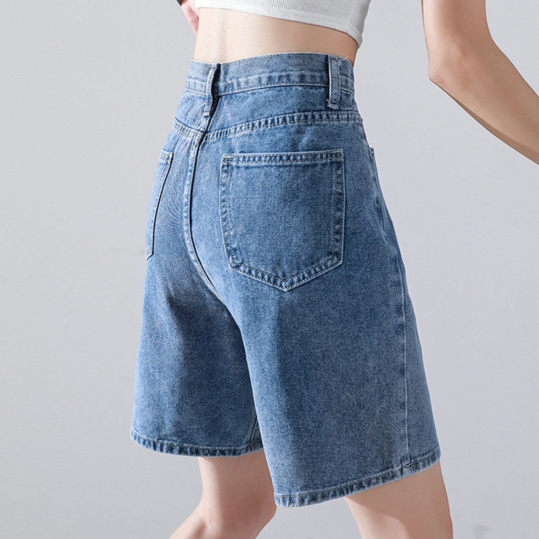 Liesel - Trendy Rechte Denim Shorts voor Dames - Zomereditie