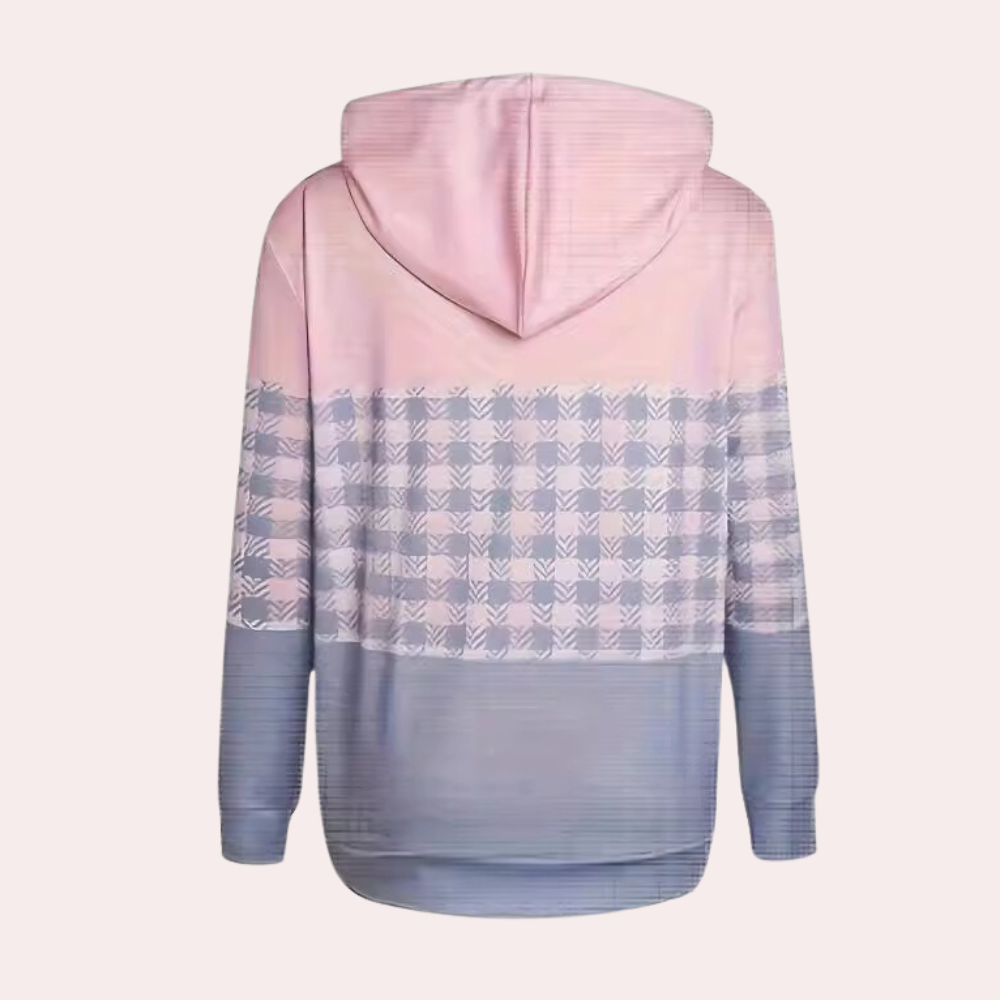 Emmanuelle - Comfortabel geruit zomers sweatshirt voor dames