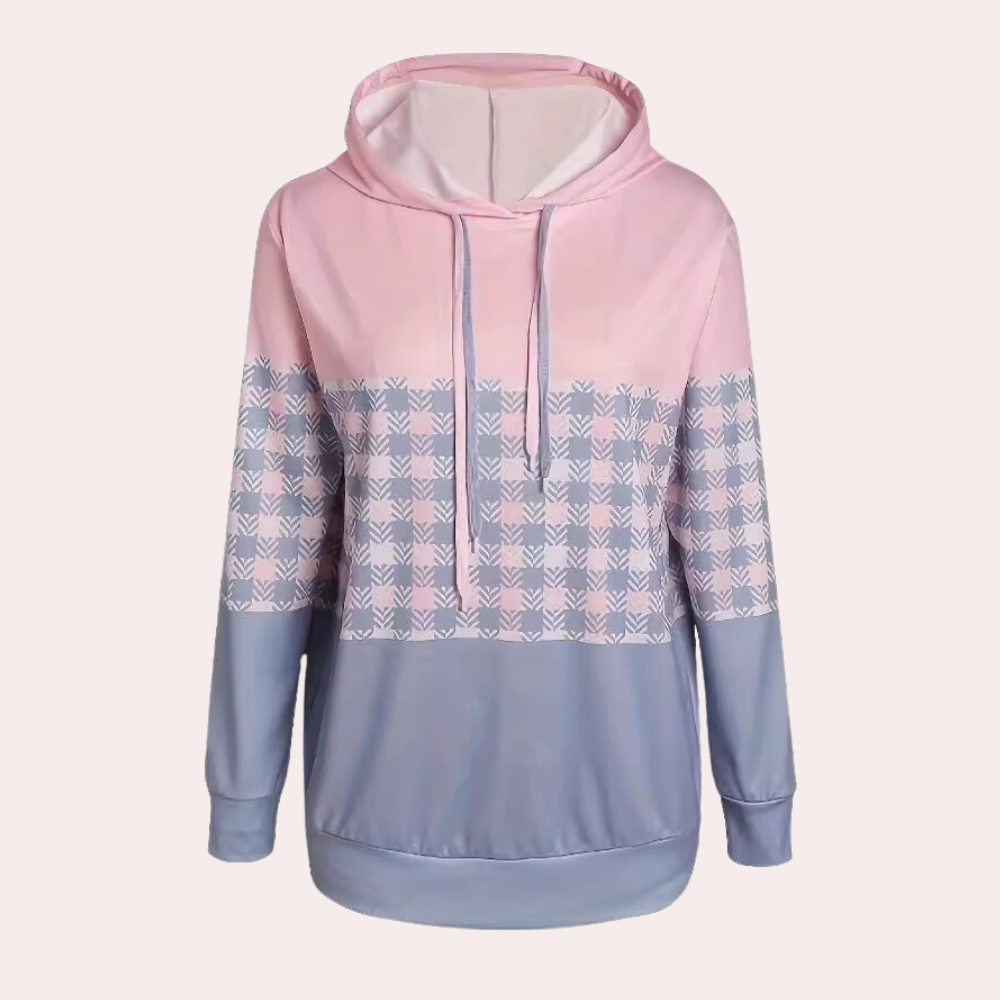 Emmanuelle - Comfortabel geruit zomers sweatshirt voor dames