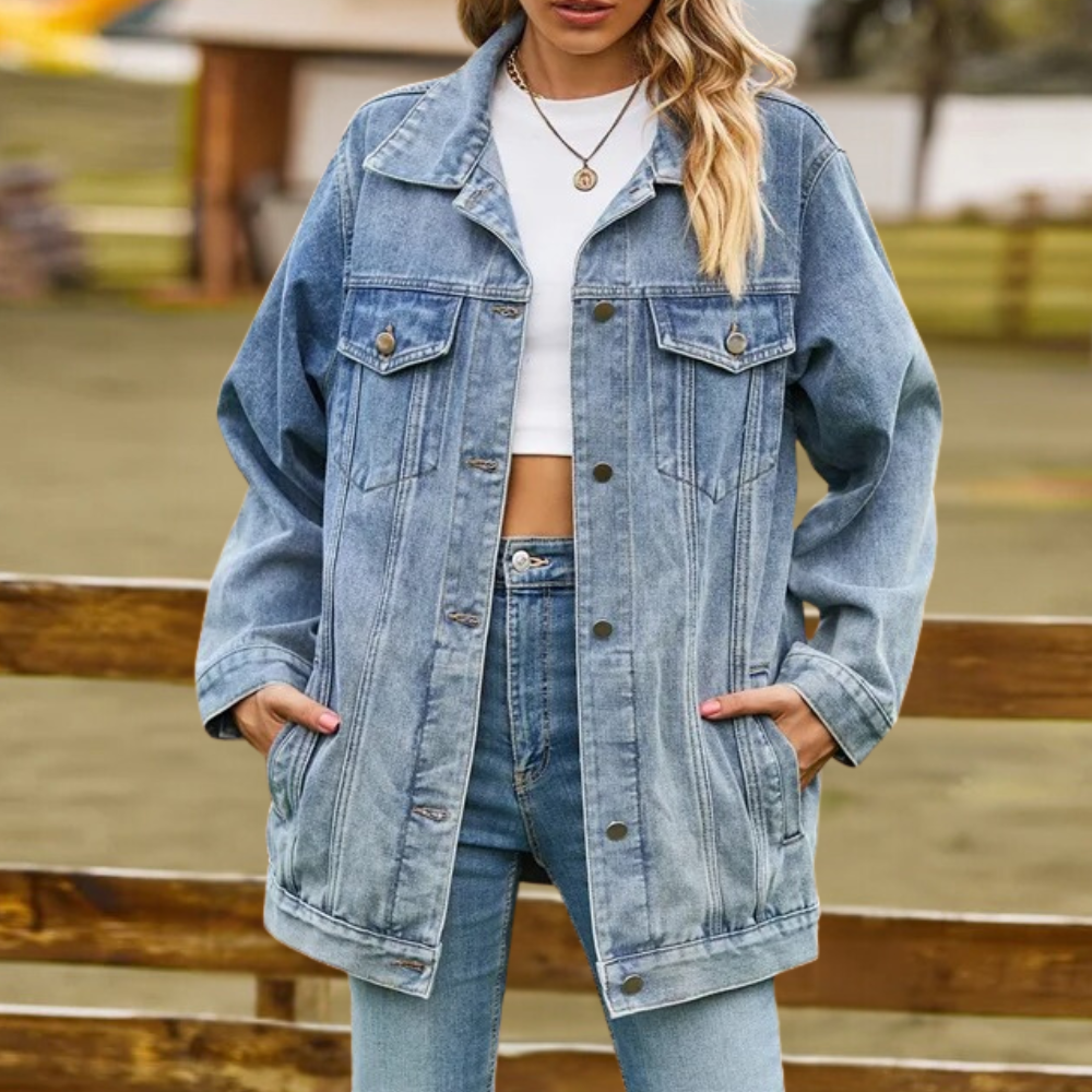 Elizabeth - Dames Stijlvol Denim Zomerjack