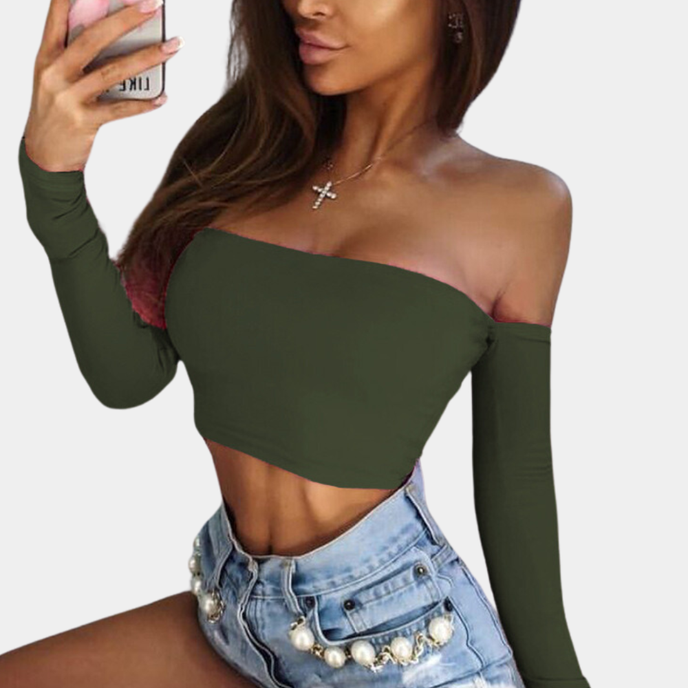Classy off-shoulder zomerse damestop