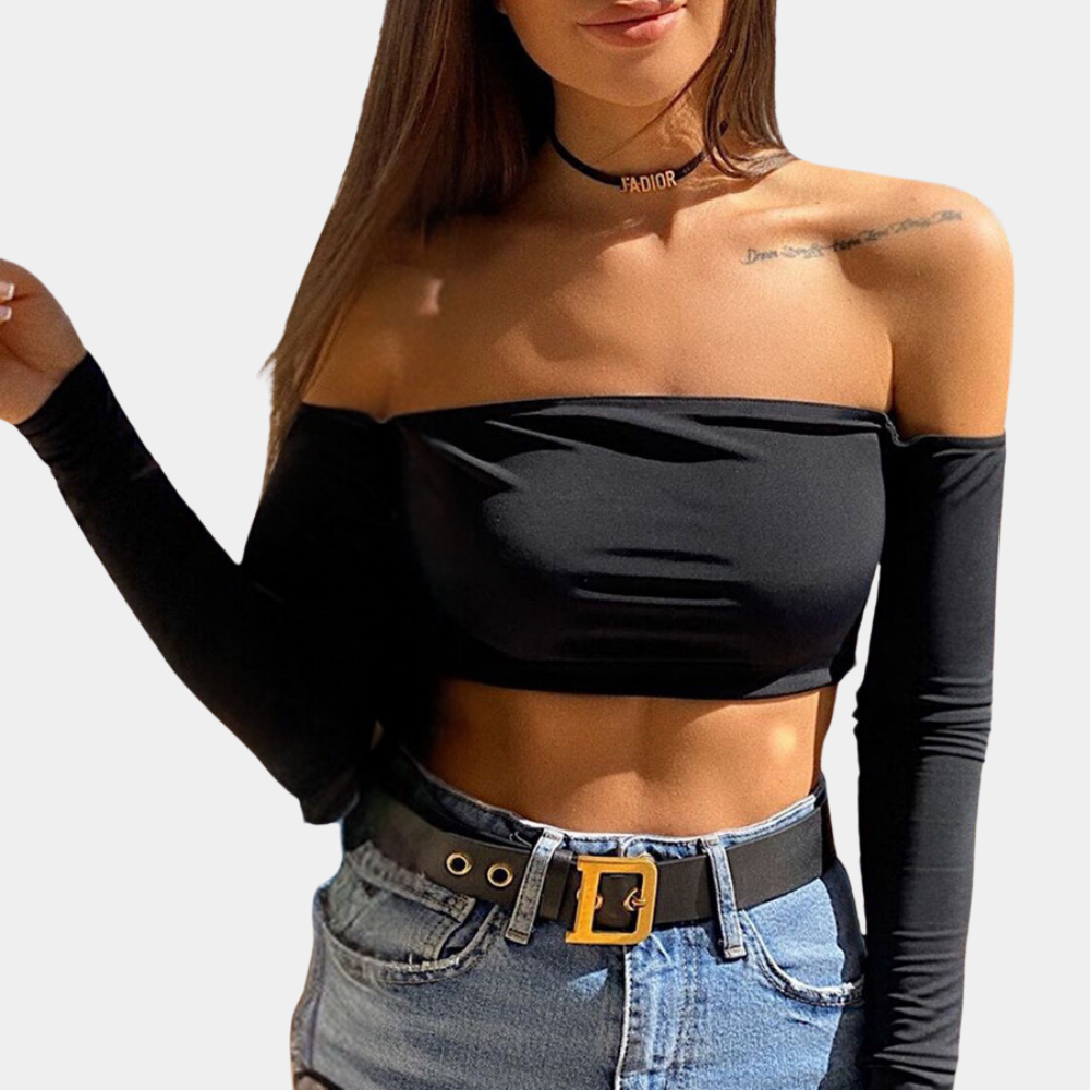Classy off-shoulder zomerse damestop