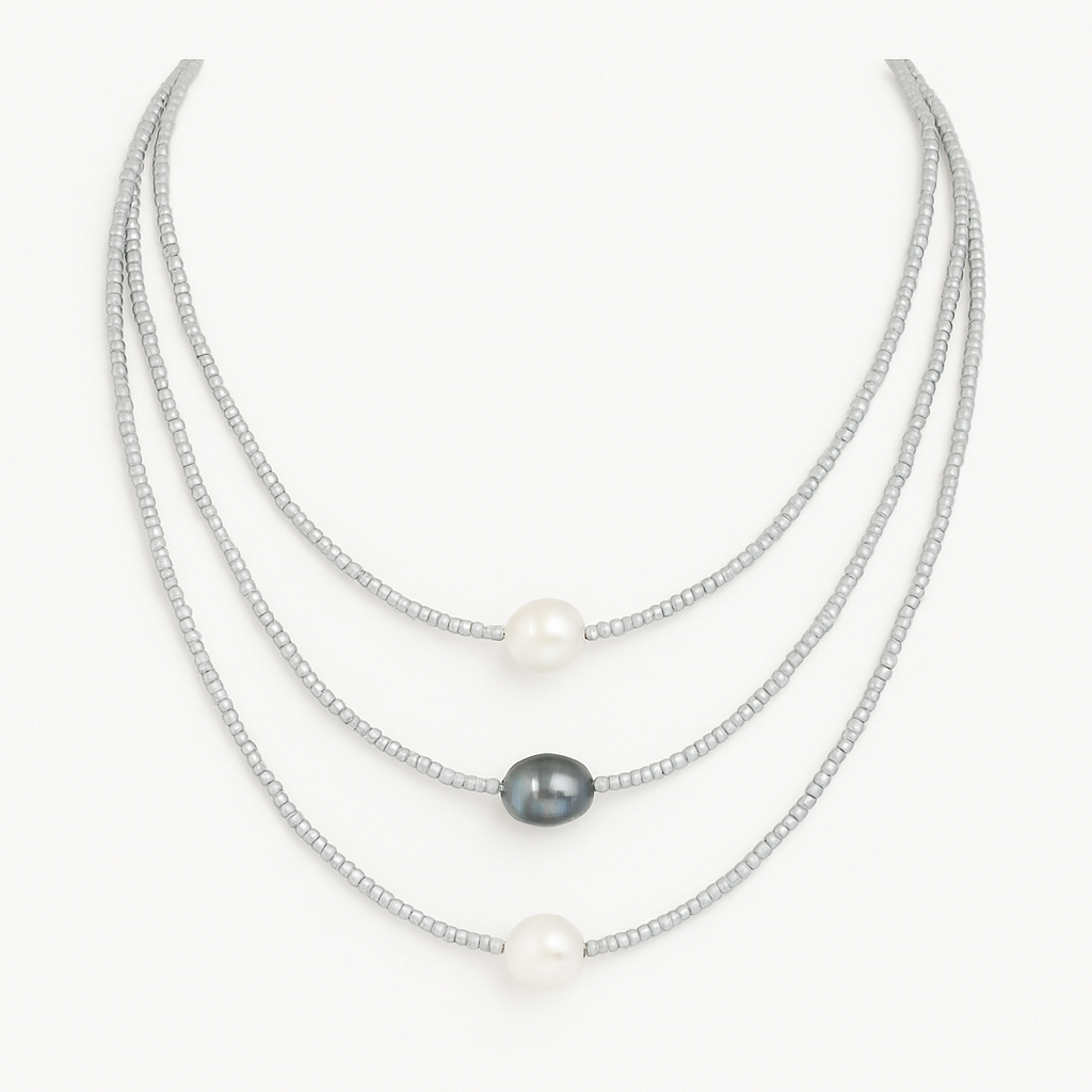 Vintage zoetwater parelketting