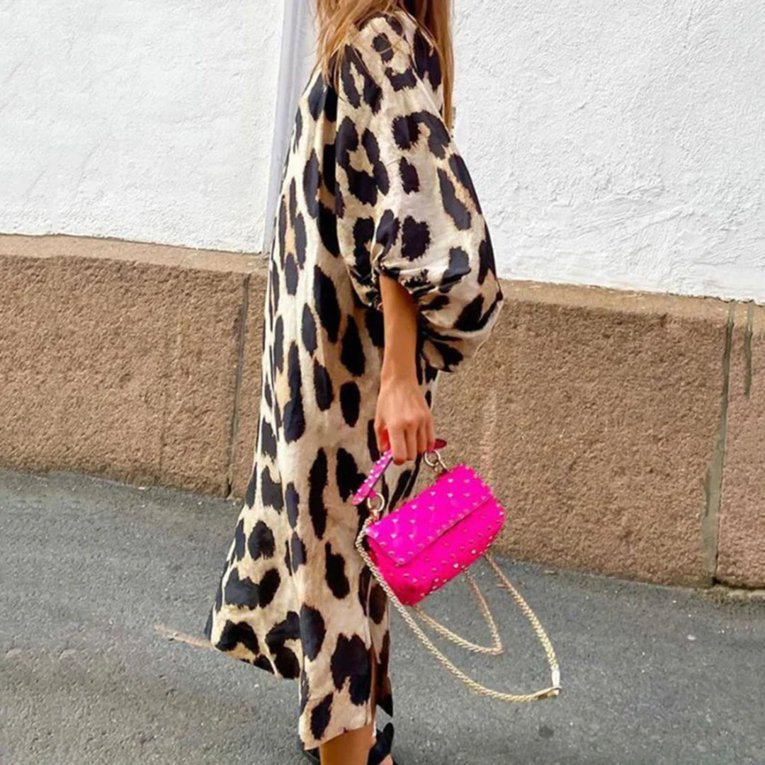 GIULIA - Zomerse jurk met luipaardprint