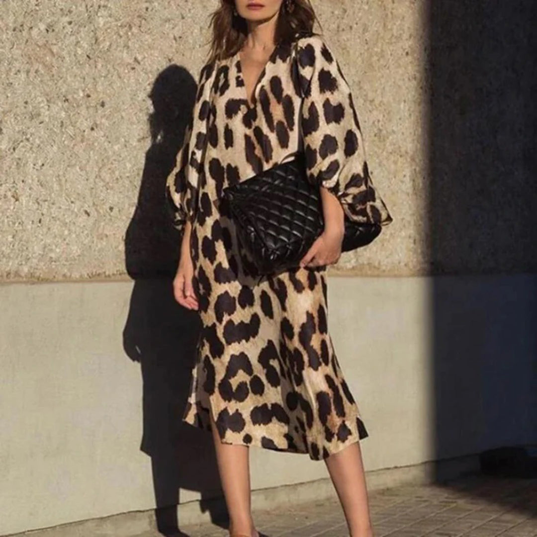 GIULIA - Zomerse jurk met luipaardprint