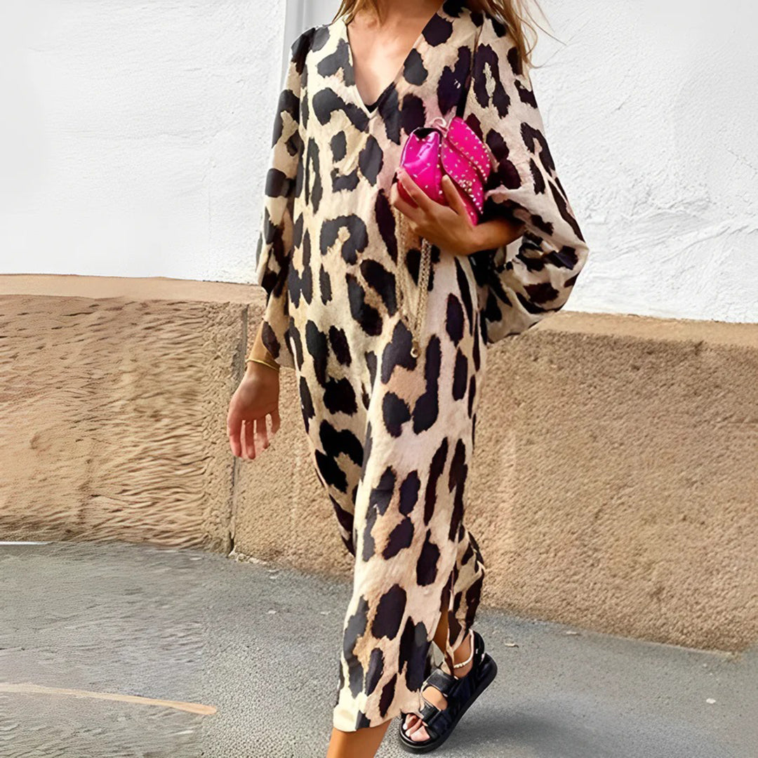 GIULIA - Zomerse jurk met luipaardprint