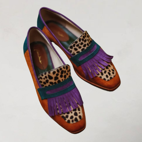 LIESBETH | TRENDY LOAFERS MET COLOURBLOCK FRANJES
