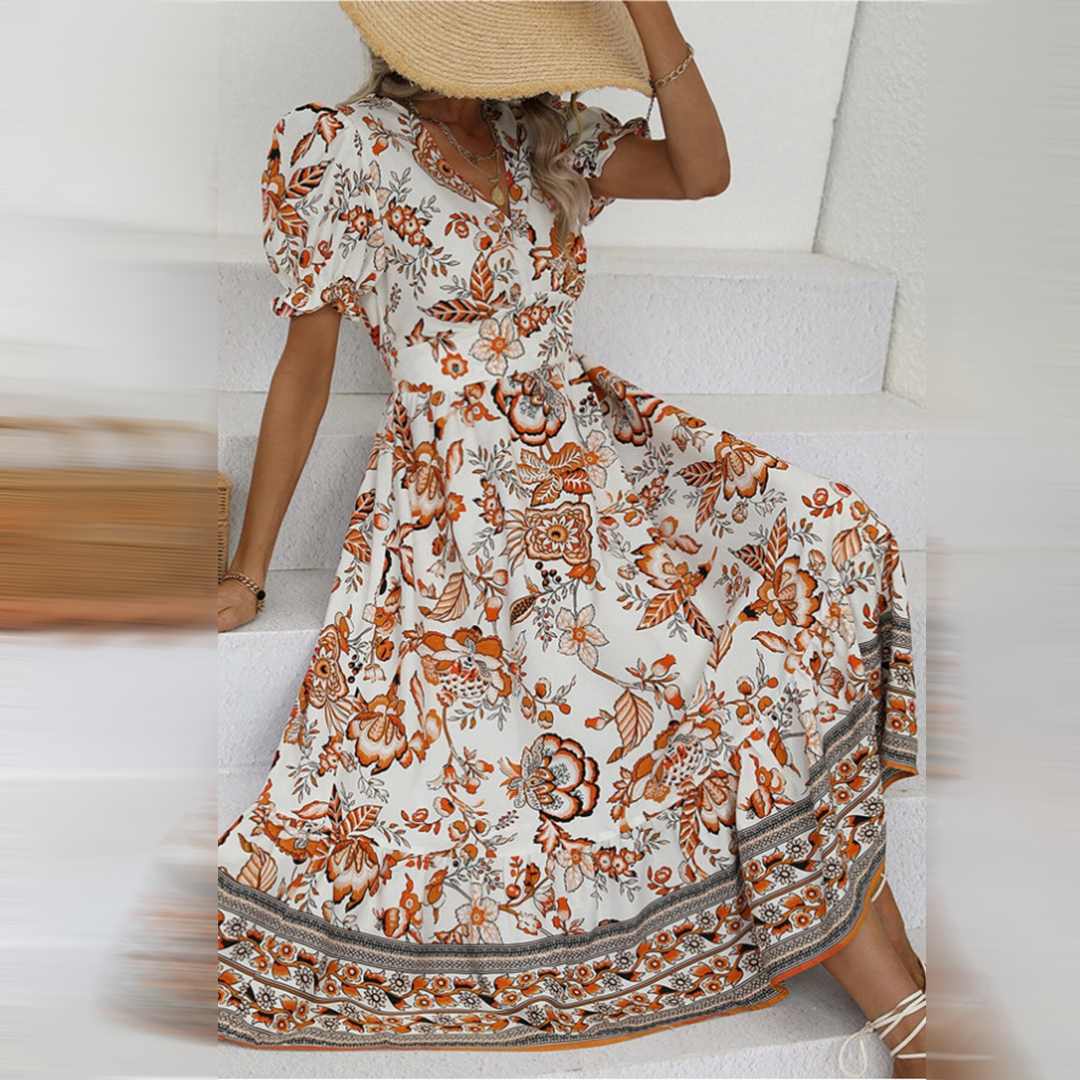 ALIANA - Elegante zomer bloemenjurk