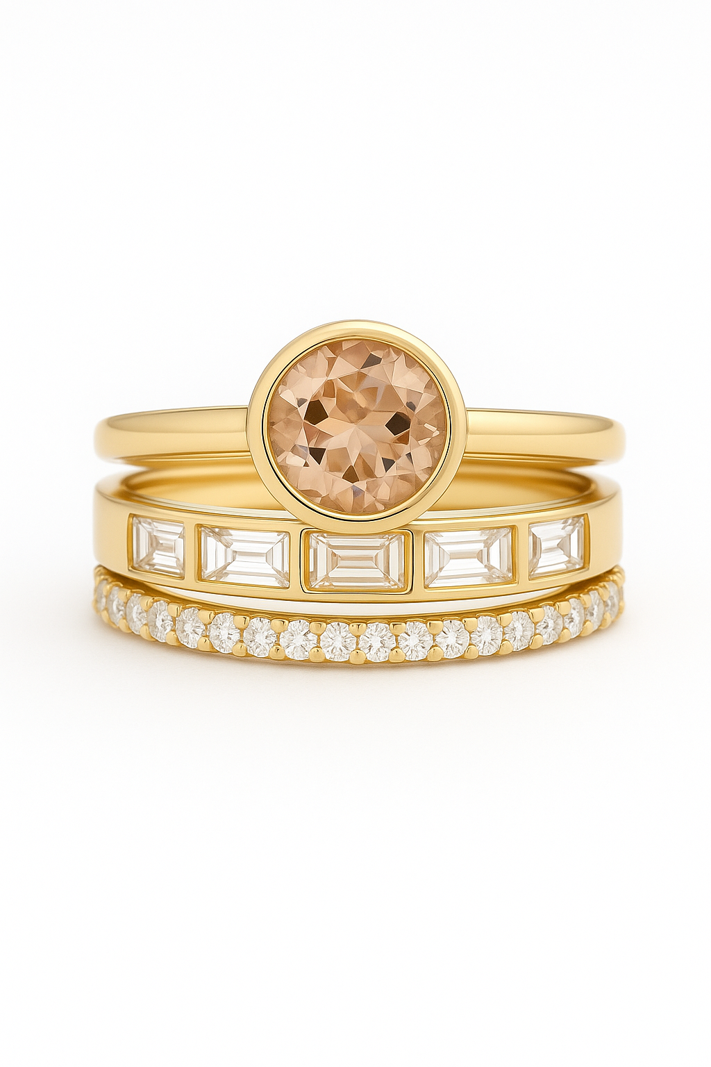Elegante Ingelegd Kristal Gouden Ring