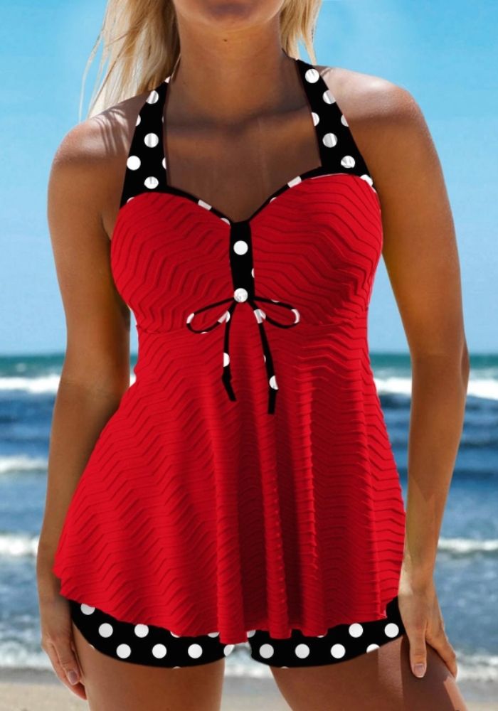Ana – Witte Tankini met Polkadots I Laatste dag 80% korting!