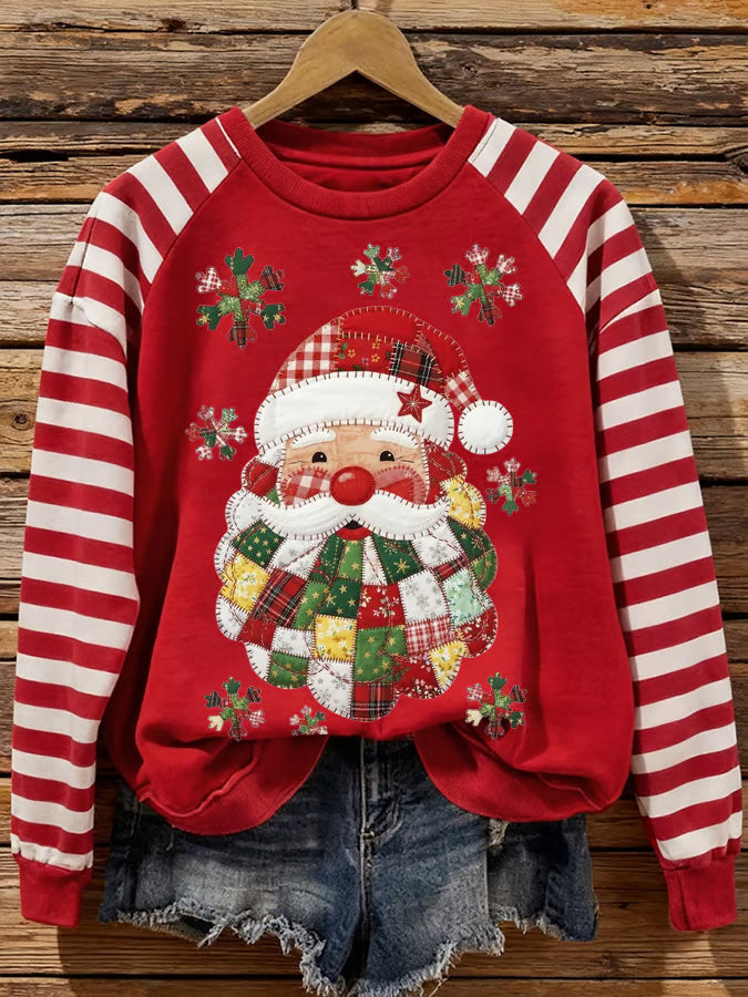 Nolia – Kersttrui met strepenmouwen